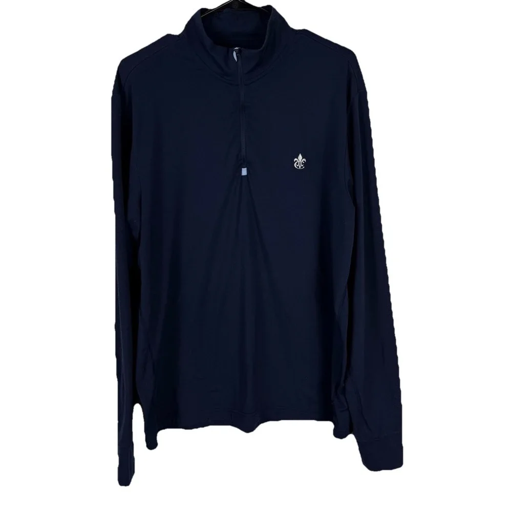 Polo Ralph Lauren Performance Men's Large Navy Blue 1/4 Zip Pullover Golf Casual